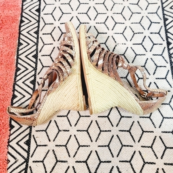Sam Edelman Annabel Gold Wedge Espadrilles, sz 8 - Picture 9 of 13